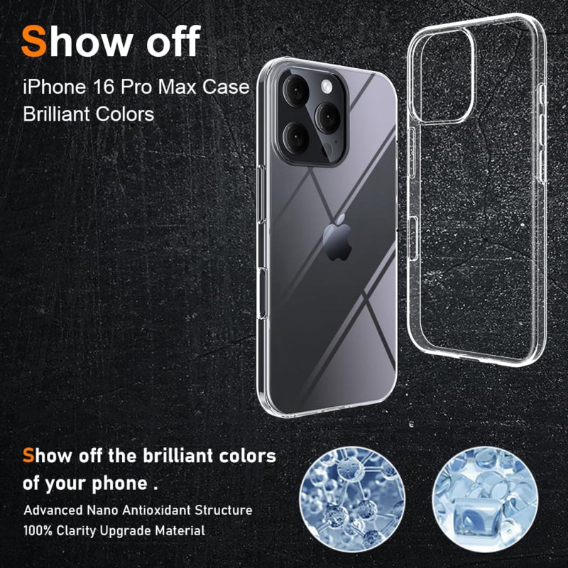 Transparant TPU telefoonhoesje voor iPhone 16 Pro Max