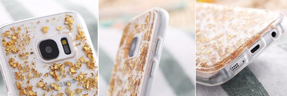 TPU glitterhoesje met bladgoud look voor Galaxy S7