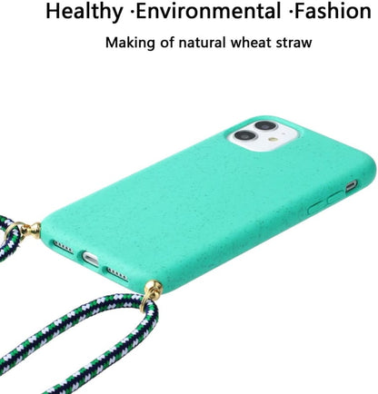 Crossbody TPU telefoonhoesje met verstelbaar koord voor iPhone 13 Mint