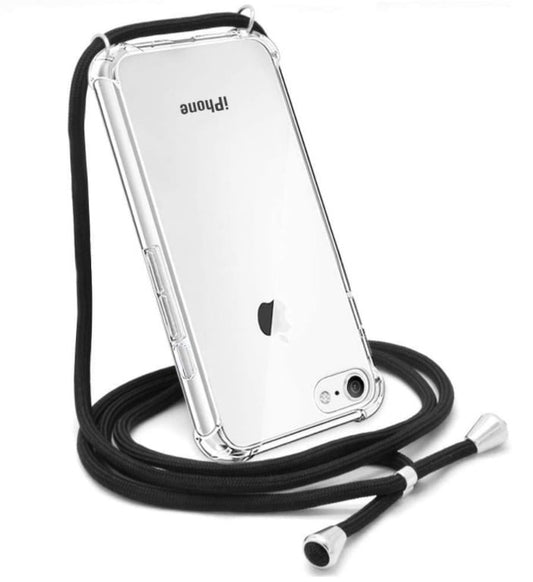 Transparant TPU telefoonhoesje met verstelbaar draagkoord