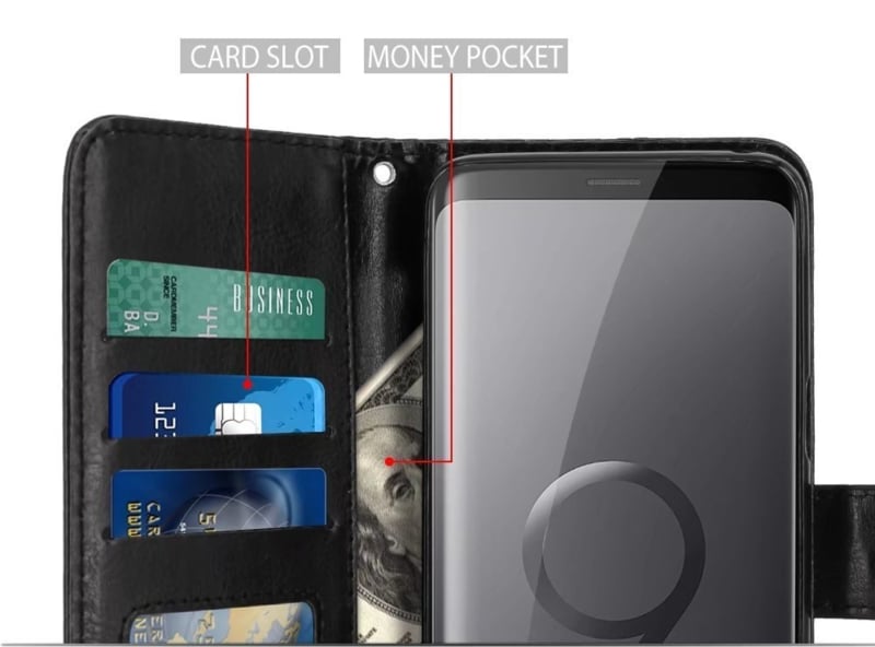 Leren portemonnee hoesje met pasfotovakje voor Samsung Galaxy S9 Plus