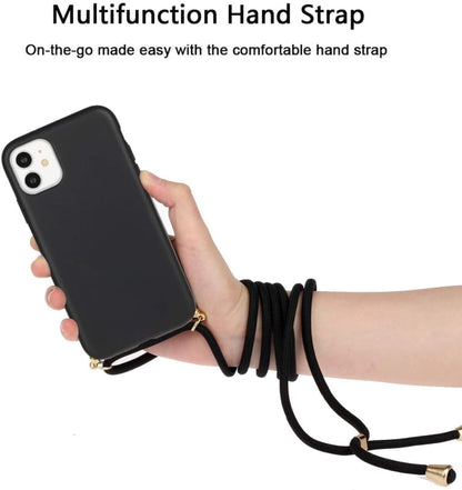 Crossbody TPU Telefoonhoesje met Draagkoord Zwart