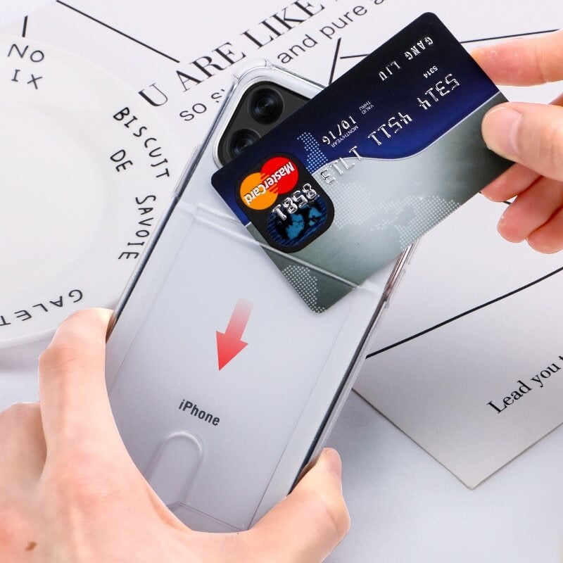 Transparant TPU Hoesje Voor iPhone 15 Pro Max Met Pasjeshouder