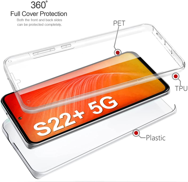 Transparant 360° telefoonhoesje voor Galaxy S22 Plus