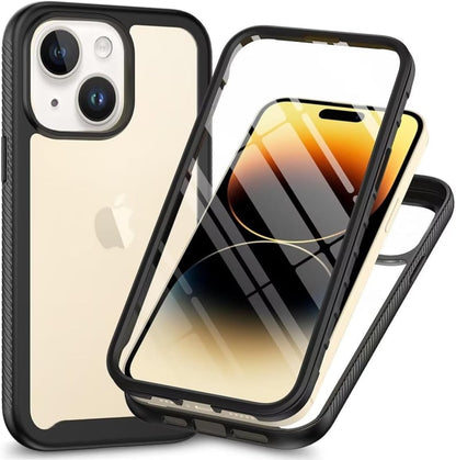360 graden telefoonhoesje voor iPhone 14 Plus met screenprotector zwart