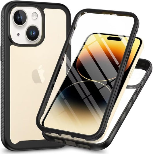 Schokbestendig telefoonhoesje voor iPhone met screenprotector Zwart