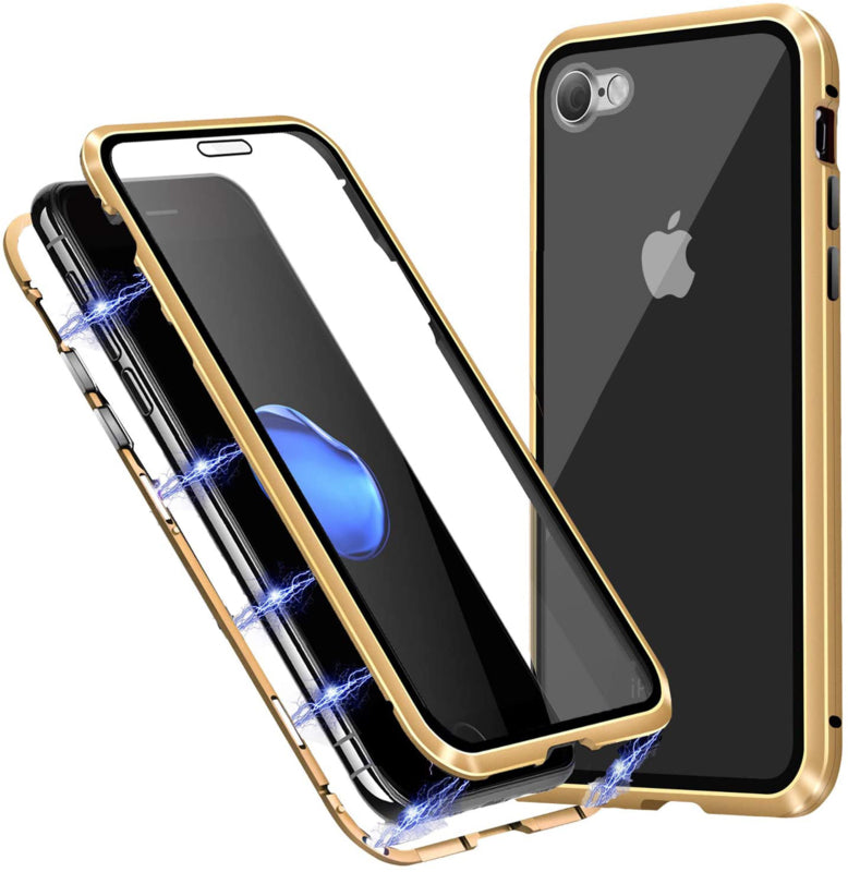 Magnetisch telefoonhoesje voor iPhone 7 / 8 / SE met dubbelzijdig glas
