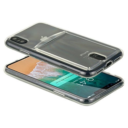 Transparant TPU telefoonhoesje met pasjesvak voor iPhone X / XS | 40434589