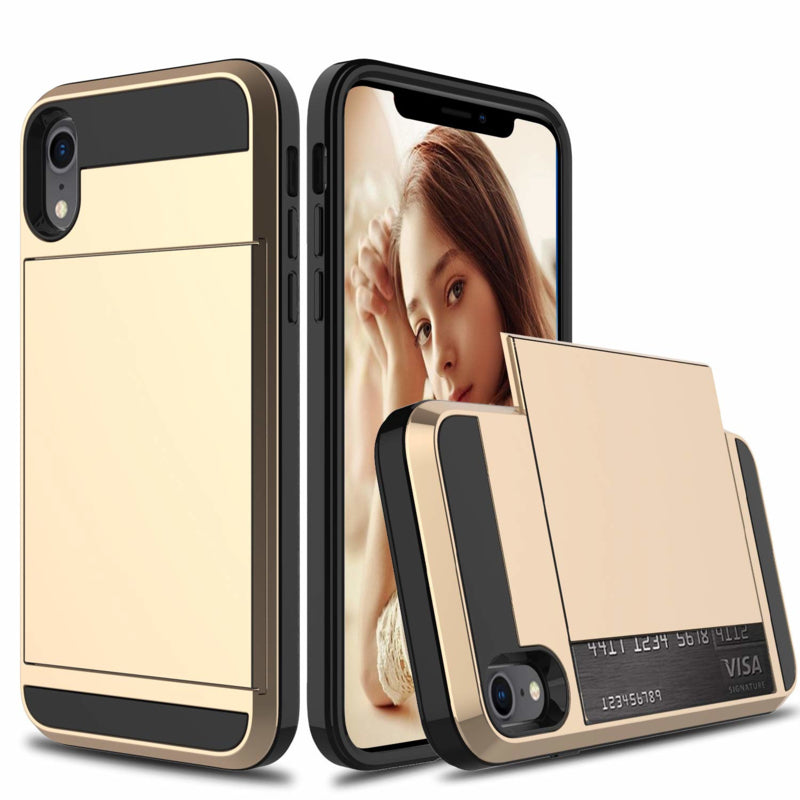 Slide Armor telefoonhoesje voor iPhone Xr met pashouder