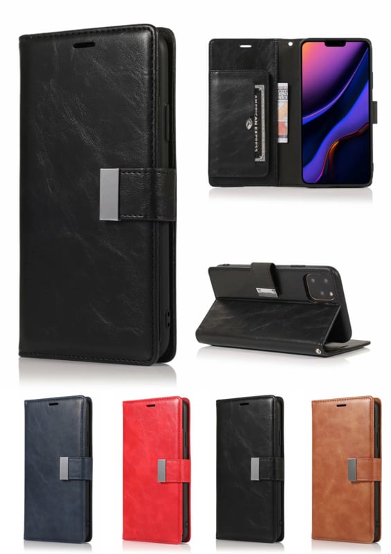Leren portemonnee hoesje met pasjeshouder voor iPhone 11 Pro Max
