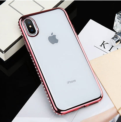 Glitter backcover voor iPhone Xs Max met bergkristallen