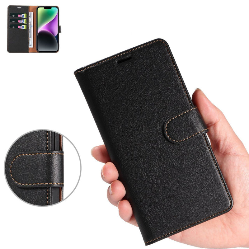 Luxe Leren Bookcase Telefoonhoesje voor iPhone 16e en 17e