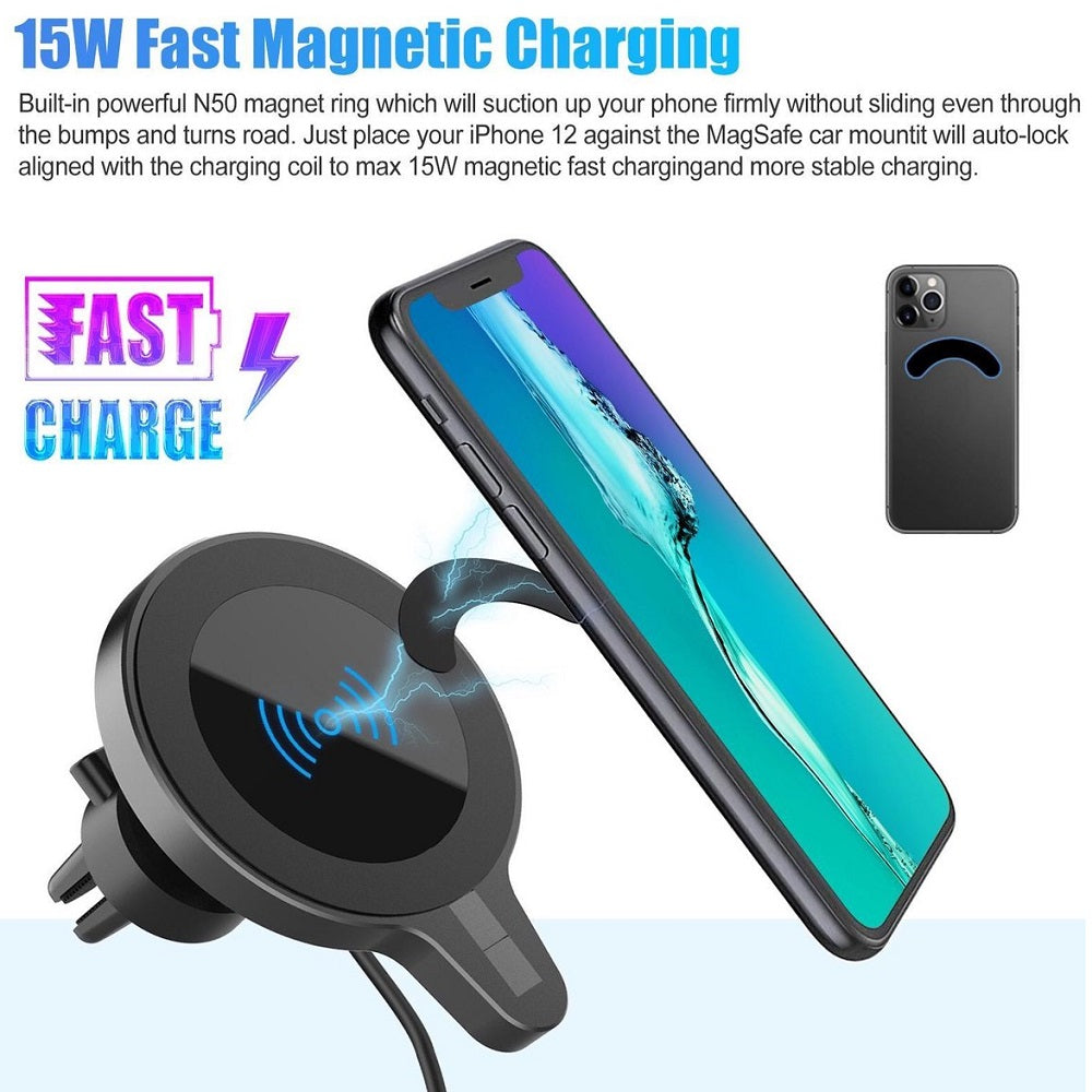 Magnetische autohouder met draadloze 15W snellader