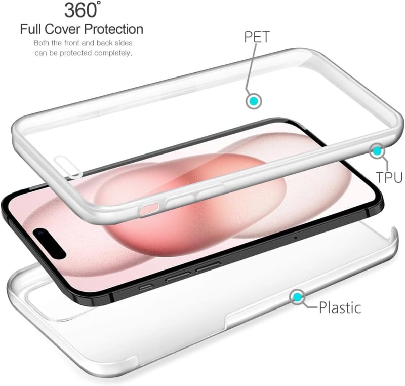 Transparant 360 graden telefoonhoesje voor iPhone 16 Plus