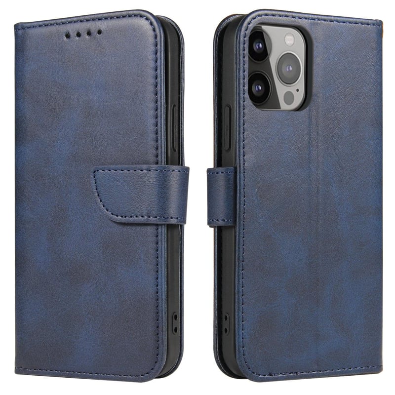 PU-Leren Bookcase Portemonnee Hoesje voor Samsung Galaxy S24 Plus Blauw