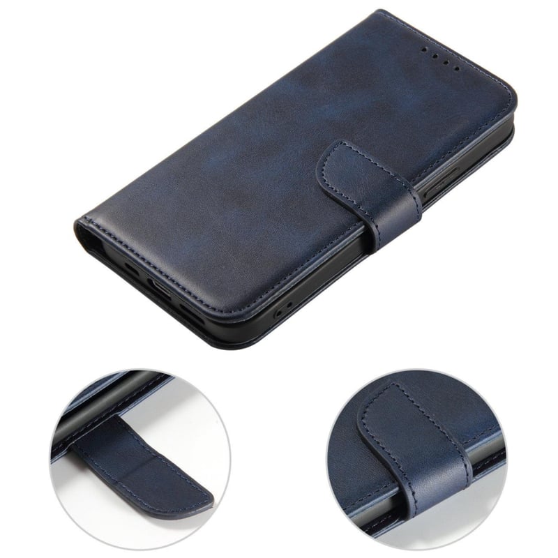 PU-Leren Bookcase Portemonnee Hoesje voor Samsung Galaxy S24 Plus Blauw