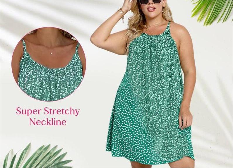Mouwloze cami jurk met bloemenprint voor dames | LF10247009MHSS