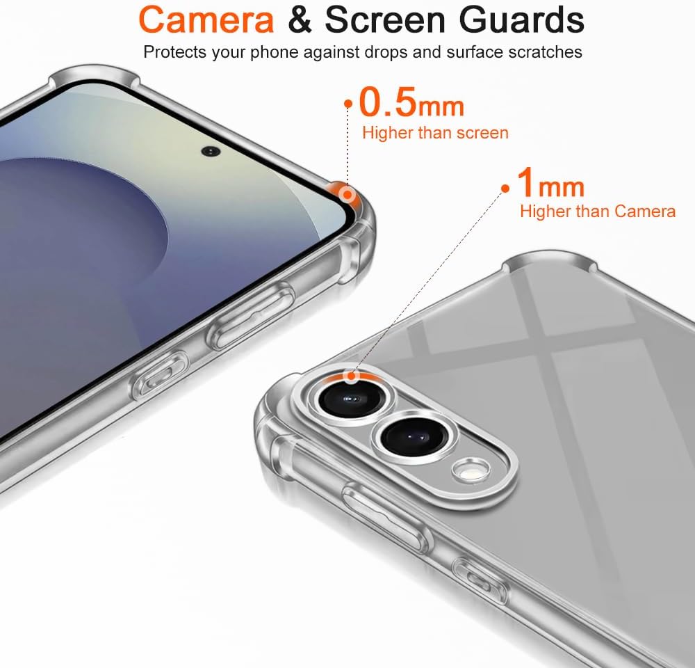 Transparant TPU telefoonhoesje met schokabsorptie voor Galaxy S25 Edge