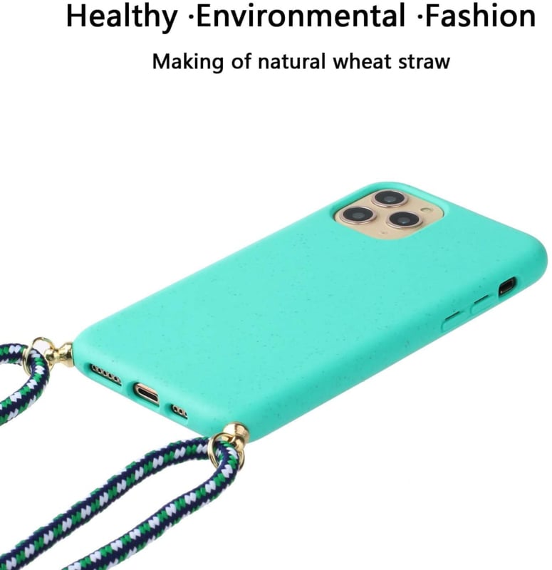 TPU Hoesje met Verstelbaar Koord voor iPhone 15 Pro Max Mint