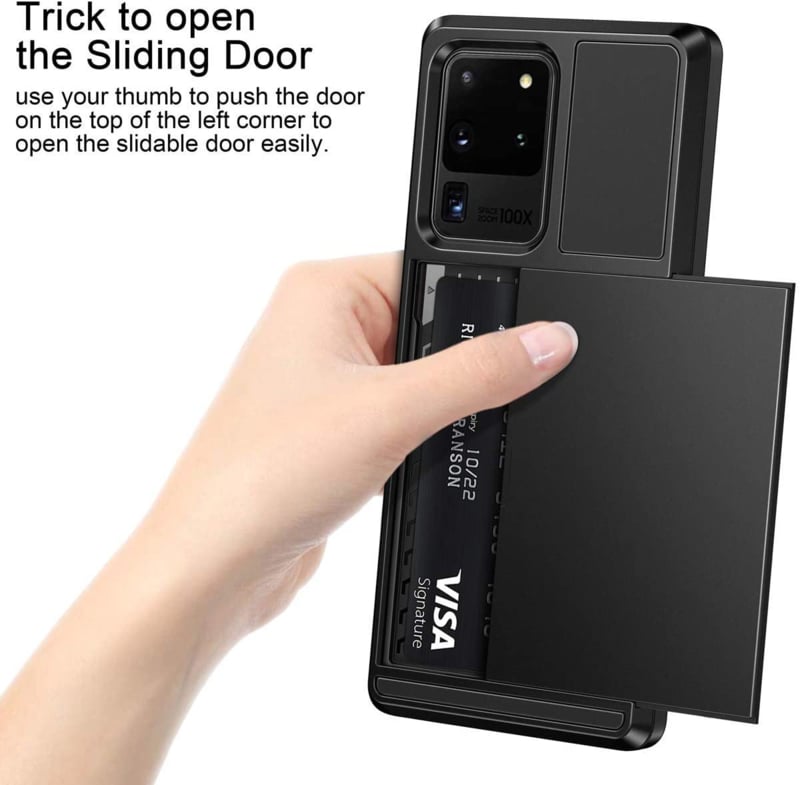 Slide armor telefoonhoesje met pashouder voor Galaxy S20 Ultra