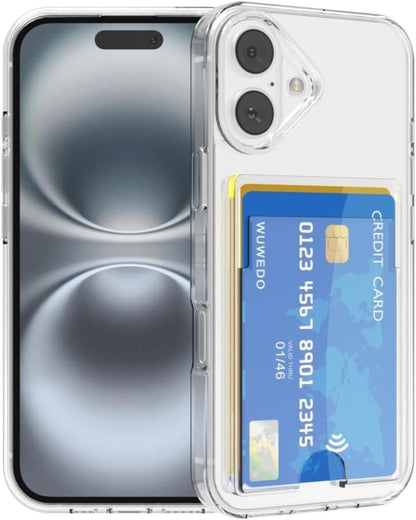 Transparant TPU hoesje voor iPhone 16 Plus met pasjesvak