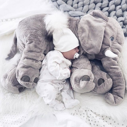 Zacht olifant knuffelkussen voor baby's en kinderkamer