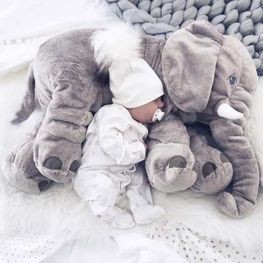 Zacht olifant knuffelkussen voor baby's en kinderkamer