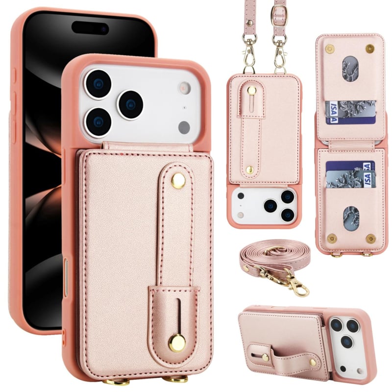 Telefoonhoesje met pasjeshouder en draagkoord voor iPhone 17 Pro Max