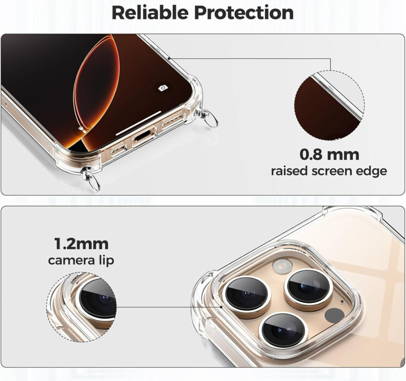 Transparant TPU Telefoonhoesje met Koord voor iPhone 16 Pro