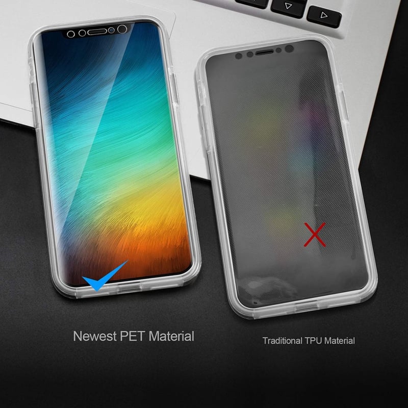 Transparant 360 graden telefoonhoesje met ingebouwde screenprotector