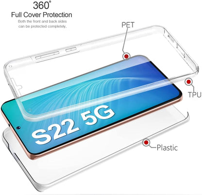 Transparant hybride telefoonhoesje met 360 graden bescherming voor Galaxy S22