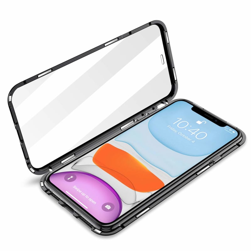 Magnetisch telefoonhoesje met dubbelzijdig glas voor iPhone 11