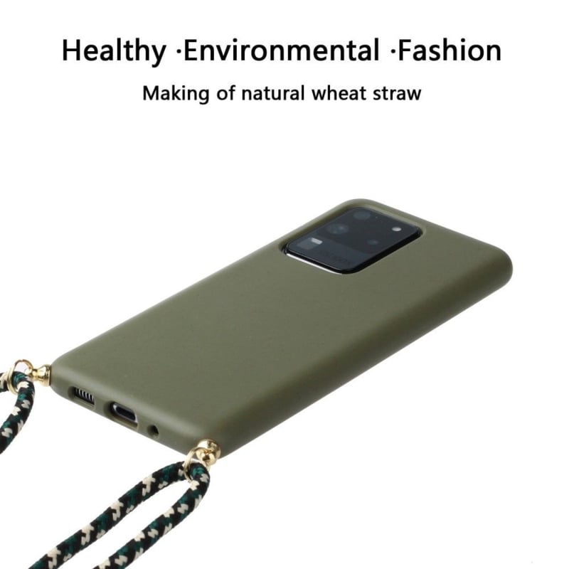 Galaxy S20 Ultra TPU Hoesje met Verstelbaar Koord Groen