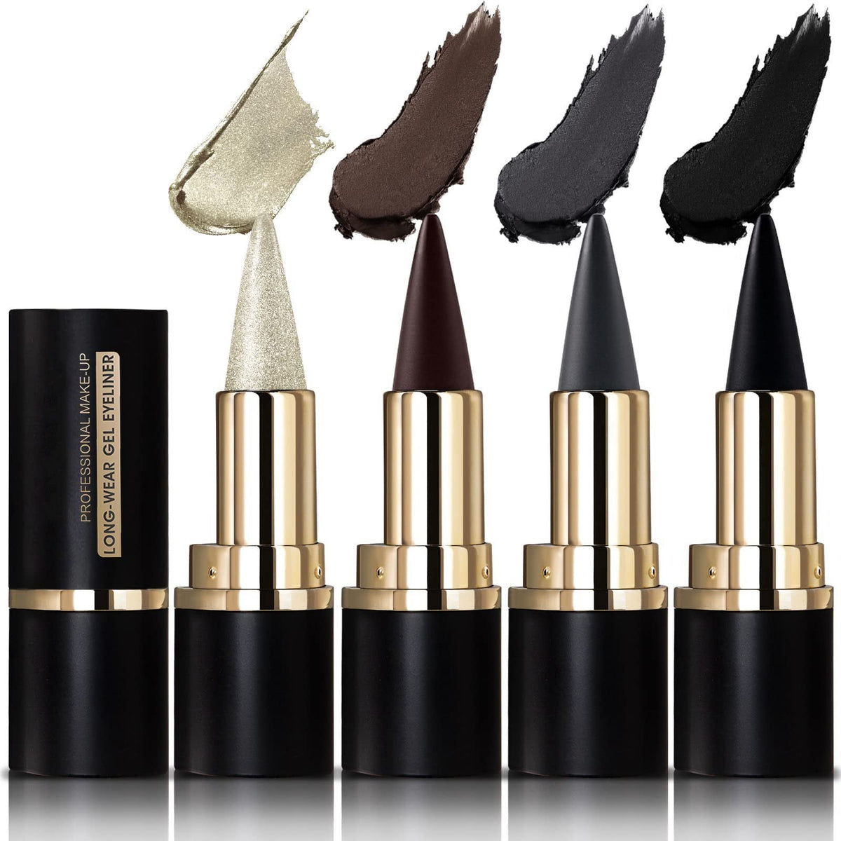 Matte sneldrogende eyeliner met lippenstiftvormig ontwerp