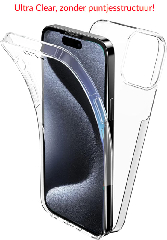 Transparant 360 graden hoesje voor iPhone 15 Pro