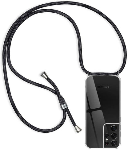 Transparant TPU telefoonhoesje met verstelbaar draagkoord voor Galaxy S22 Ultra