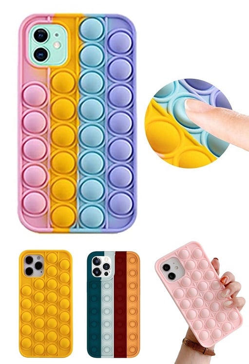 Siliconen pop it fidget toy hoesje voor iPhone 12 Mini