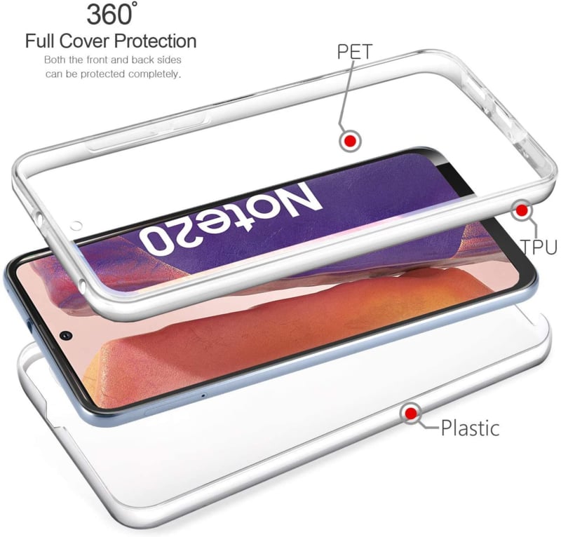 Transparant 360 graden hoesje voor Samsung Galaxy Note 20