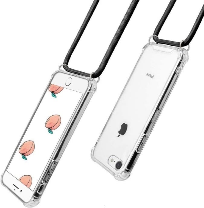Transparant TPU telefoonhoesje met verstelbaar draagkoord