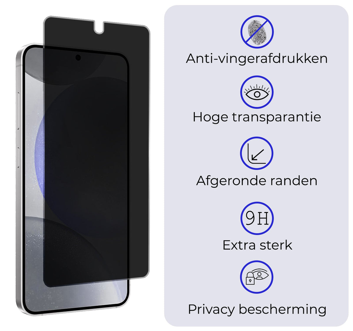 Screenprotector van gehard glas met privacyfilter