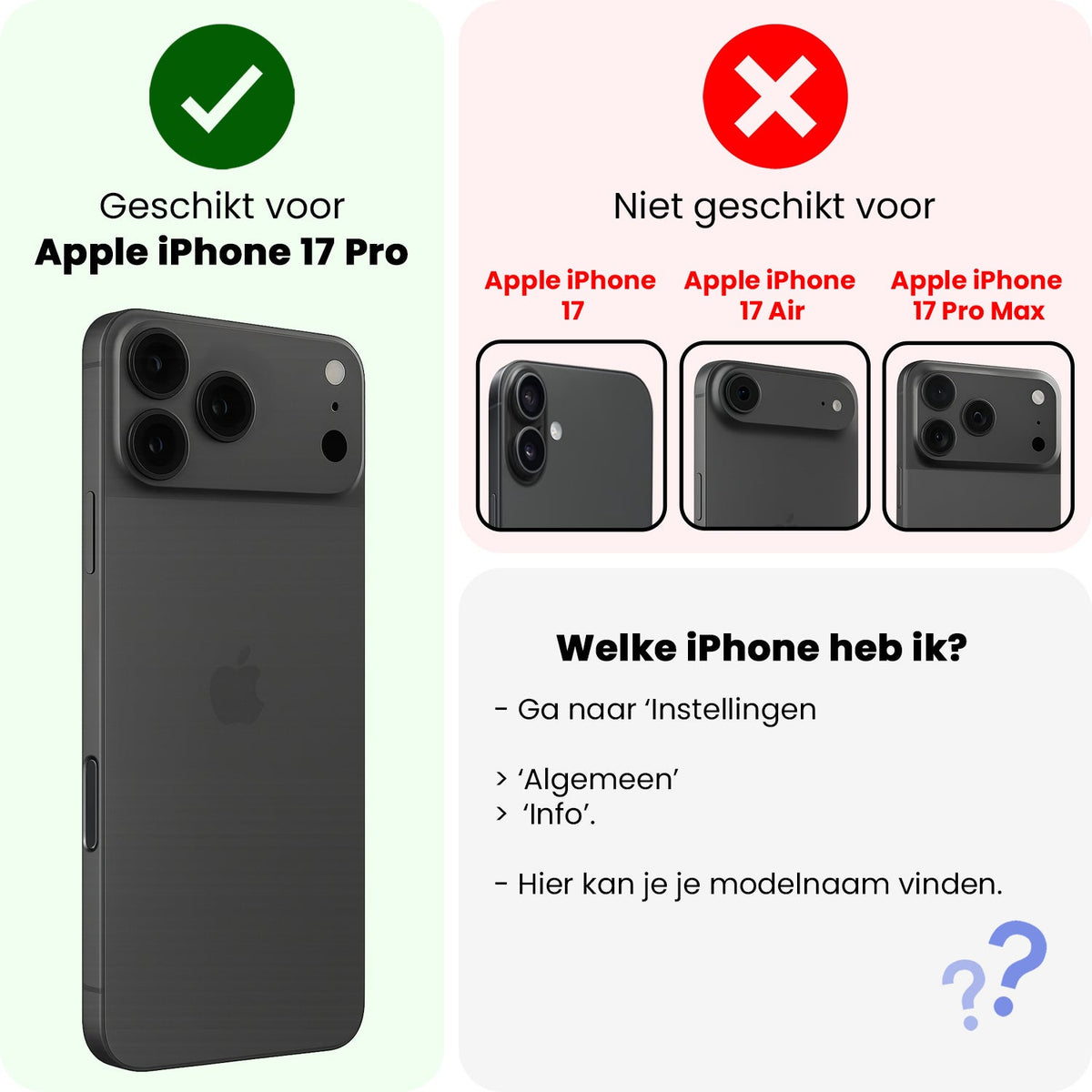 Glazen screenprotector voor iPhone 17 Pro met zwarte randen