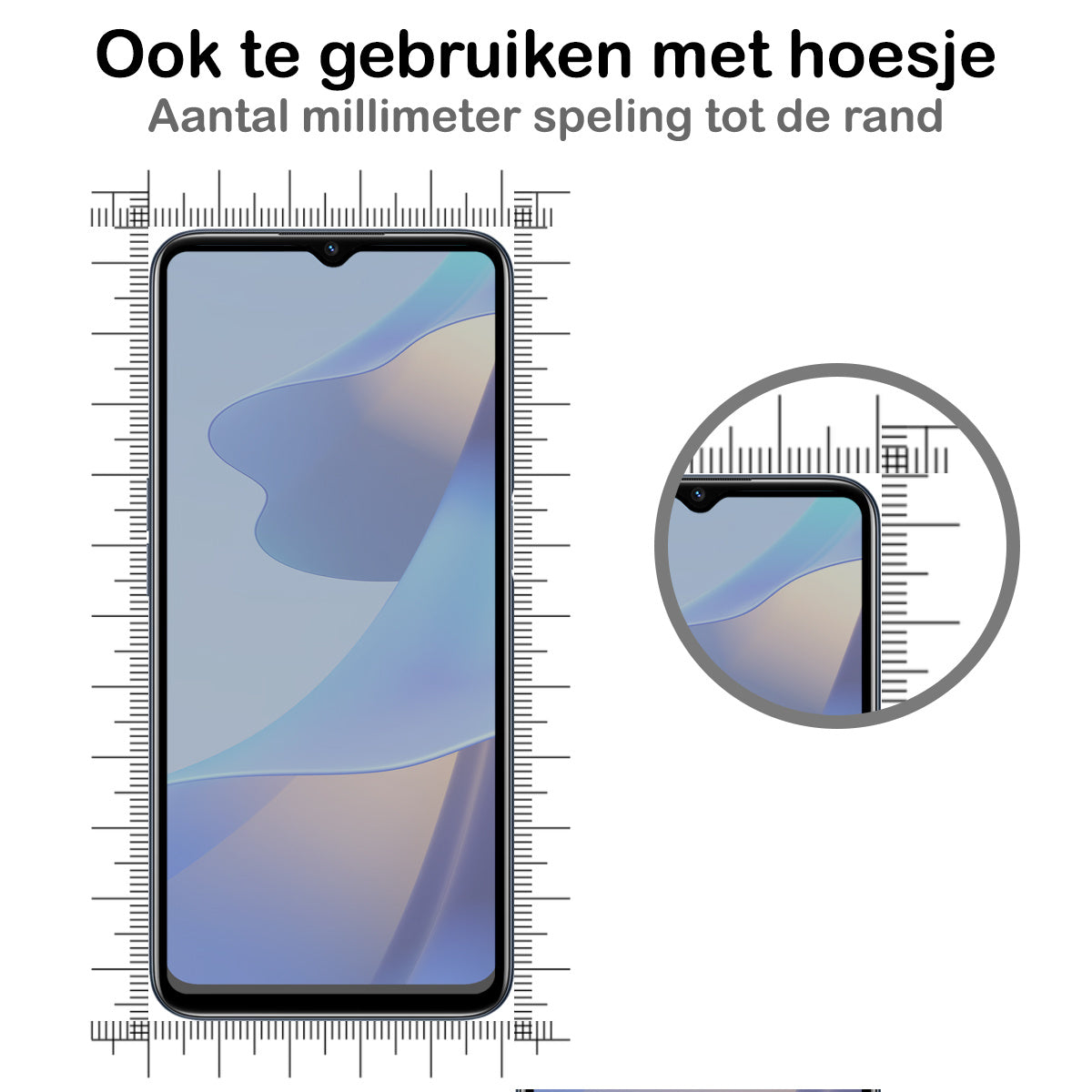 Privacy screenprotector van gehard glas voor OPPO A16