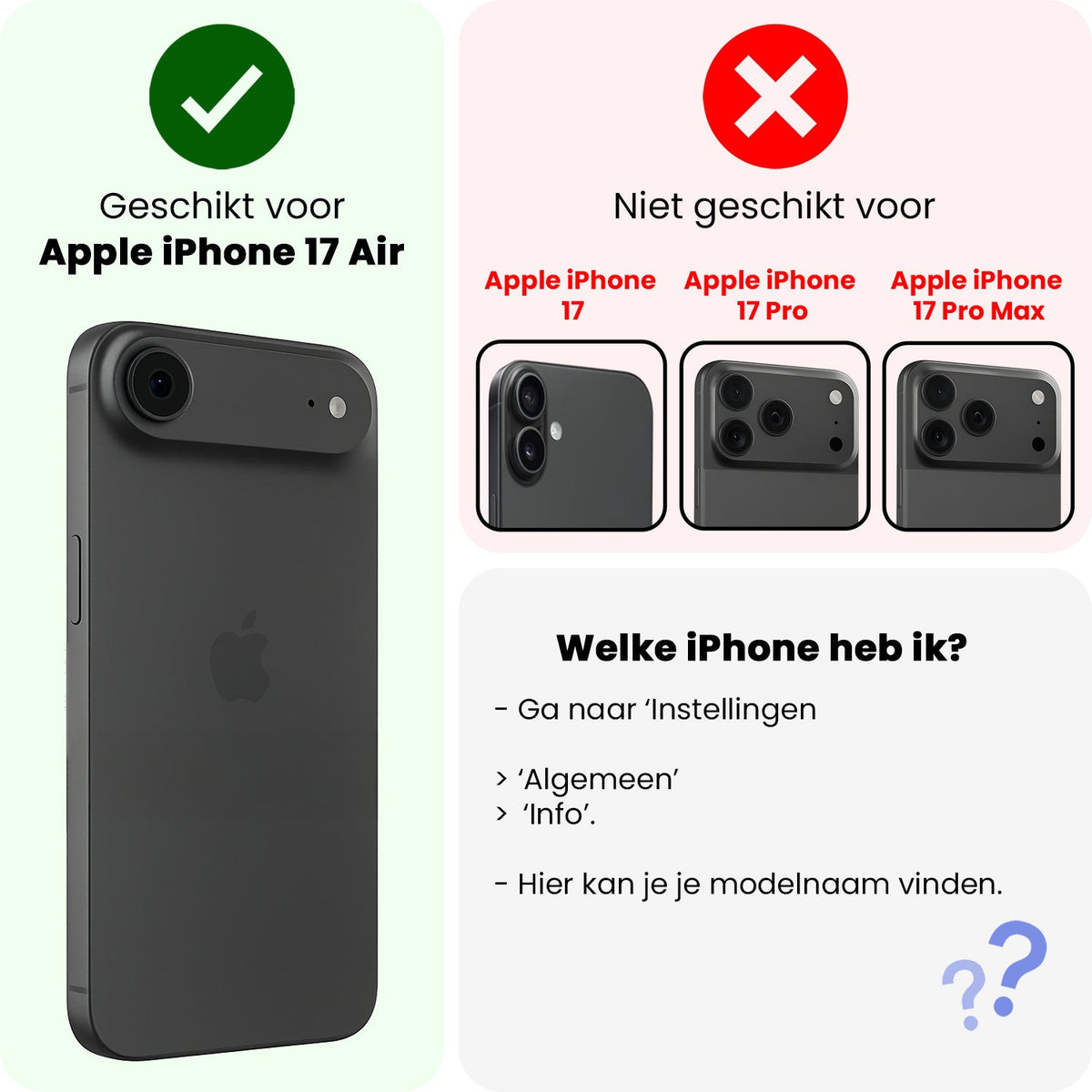 Glazen screenprotector voor iPhone Air met volledige dekking