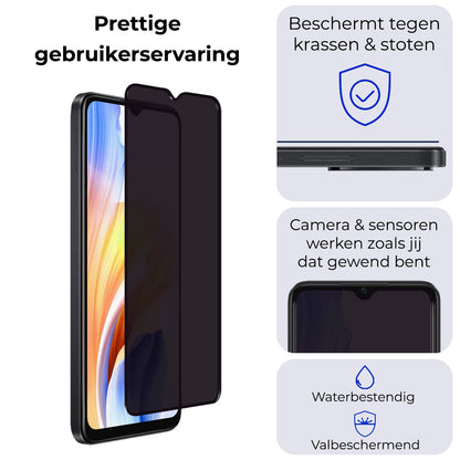 Gehard glazen privacy screenprotector voor OPPO A38