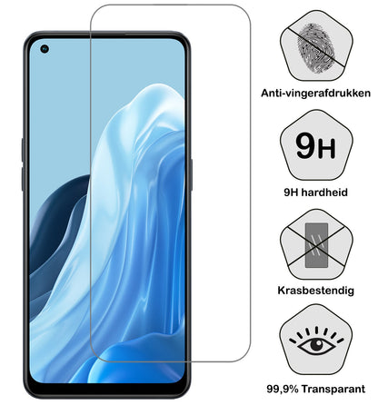 Glazen screenprotector voor OPPO Reno 8 Lite met antikraslaag