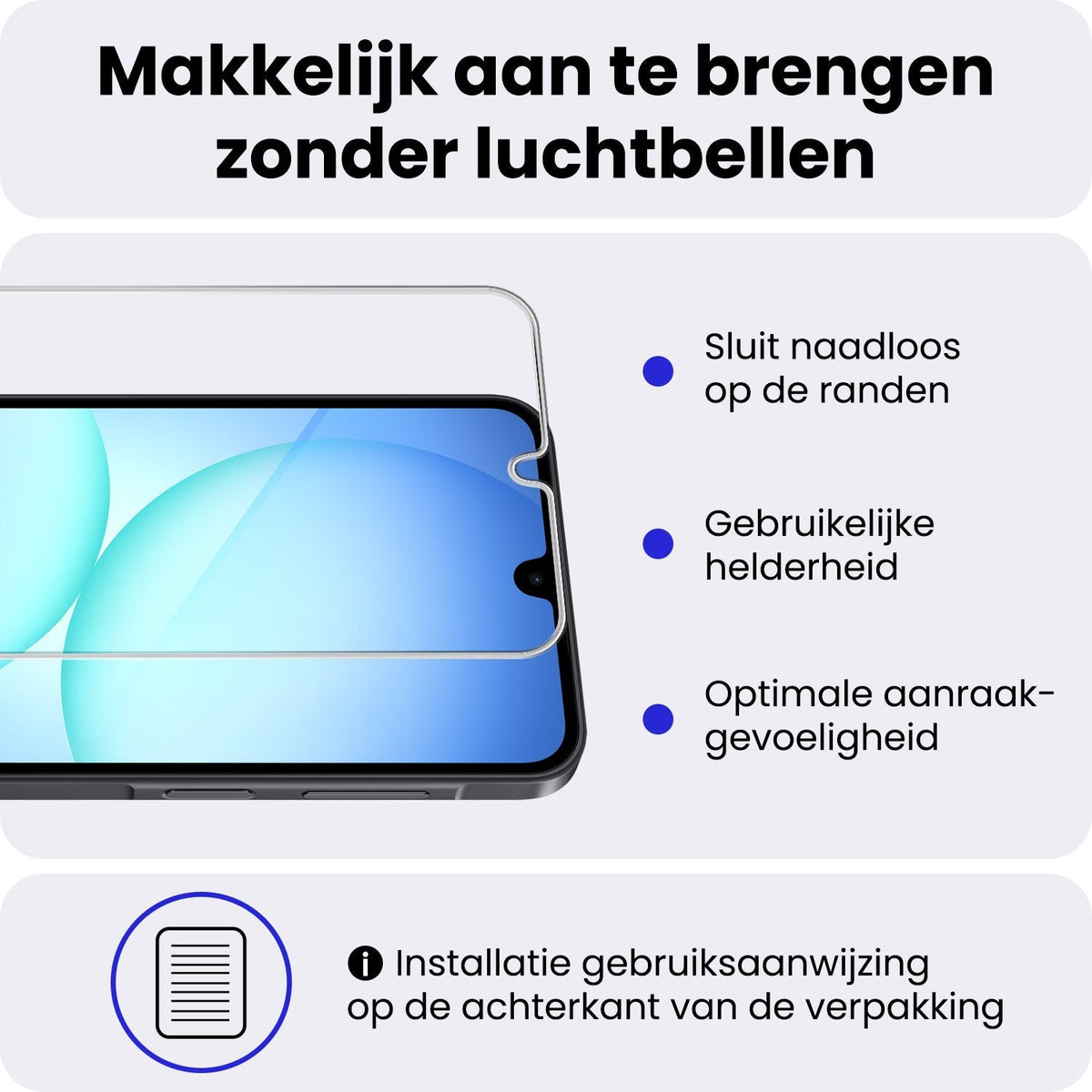 Gehard Glas Screenprotector met Krasbestendige Laag Geschikt voor Samsung Galaxy A17