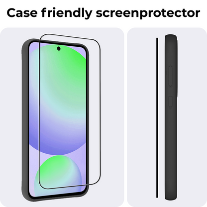 Gehard Glas Screenprotector met Zwarte Randen Geschikt voor Samsung Galaxy S24 FE