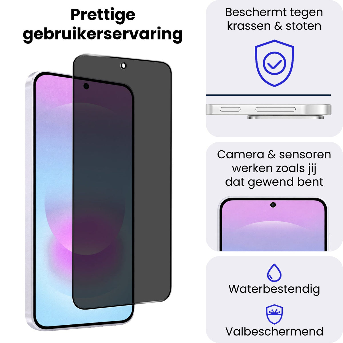 Privacy Screenprotector van Gehard Glas Geschikt voor Samsung A37