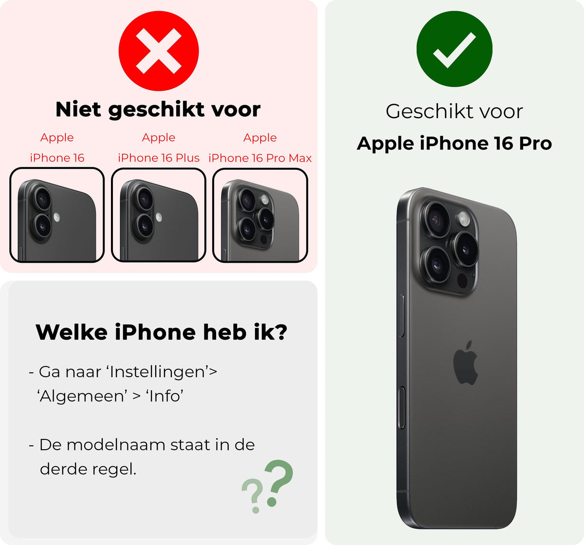 Screenprotector van gehard glas voor iPhone 16 Pro