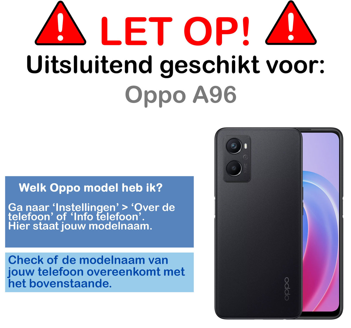 Screenprotector van gehard glas voor OPPO A96 met zwarte randen